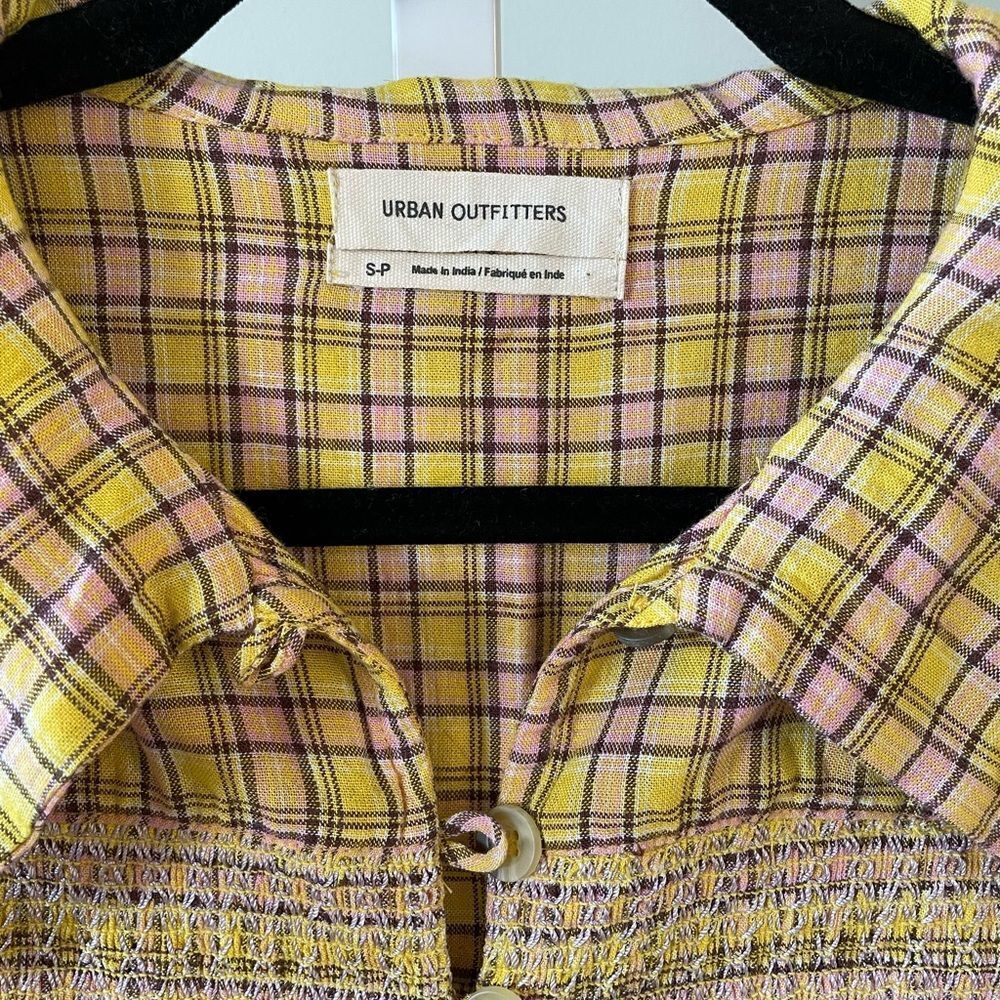 Urban Outfitters Yellow Plaid Tunic - Picture 3 of 4